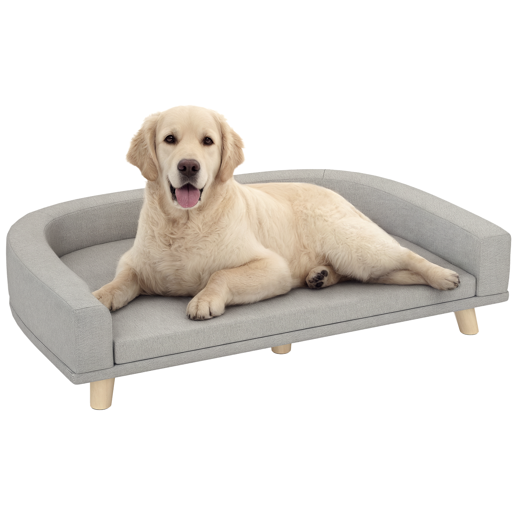 Dog Sofa Couch Bed with Washable Cushion for Large Dogs, Cats, Gray