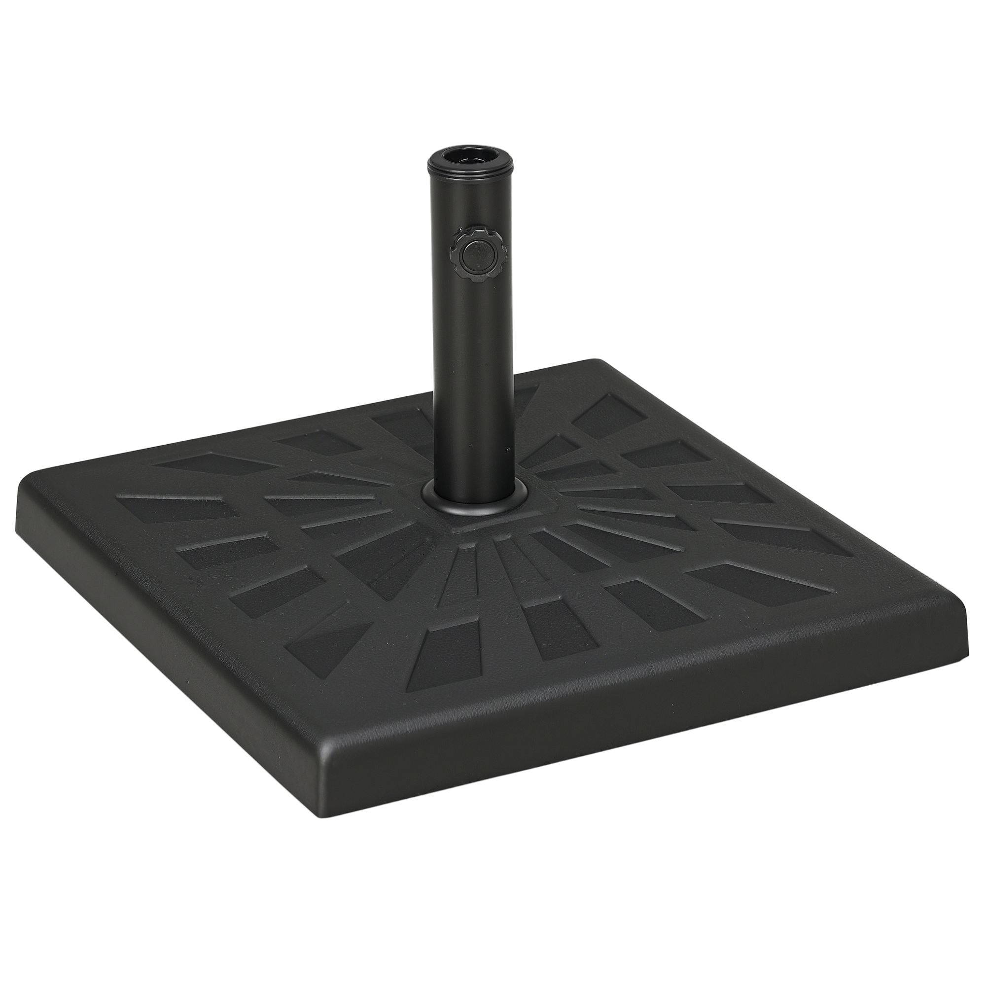 42lbs Resin Patio Umbrella Base, 20" Square Outdoor Umbrella Stand Holder for Parasol Poles 1.26", 1.5", and 1.9" Dia, Black