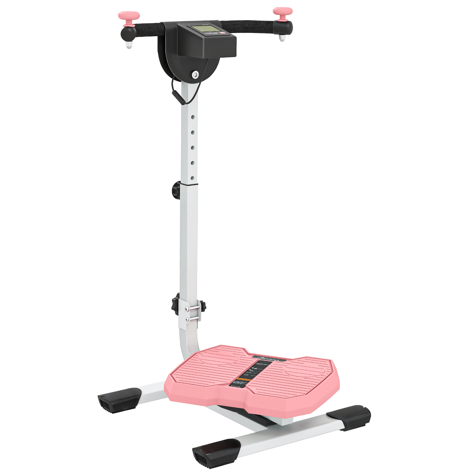 Foldable Ab Twister Board for Waist Trimming with LCD Display, Ab Workout Equipment for Women and Men, Pink