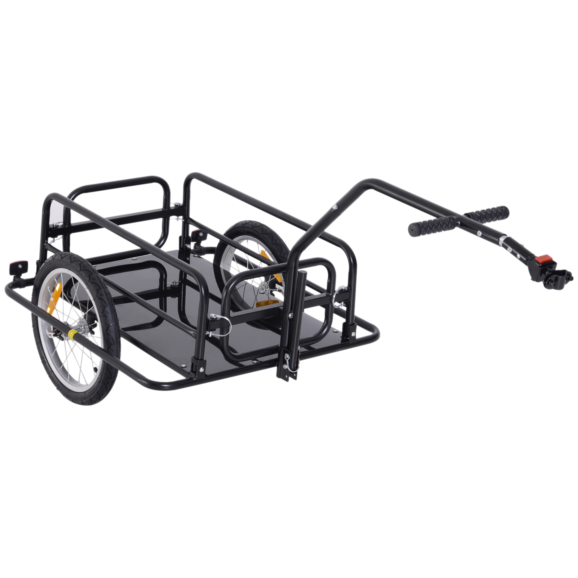 Foldable Bike Cargo Trailer Cart with Hitch, 88 lbs. Capacity, Black