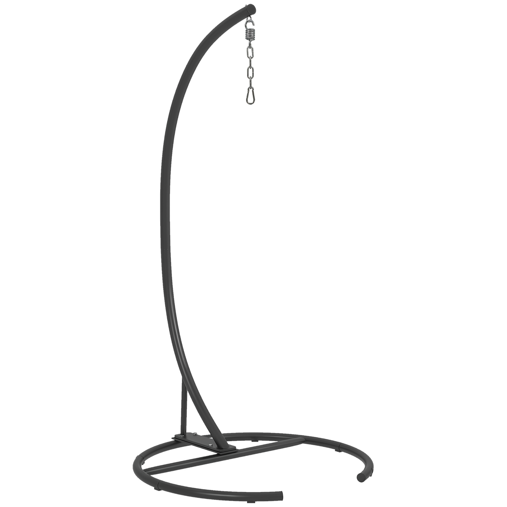 Hanging Hammock Chair Stand with Round Base, 40.2" x 76.8", Black