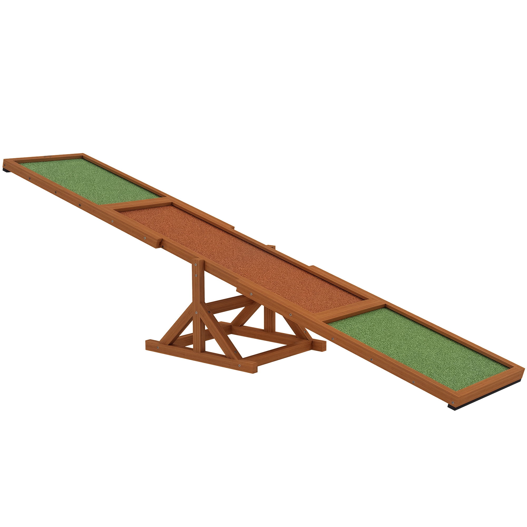 Wooden Dog Agility Seesaw for Training and Exercise, Weather Resistant, 83" L x 16" W x 14" H, Orange
