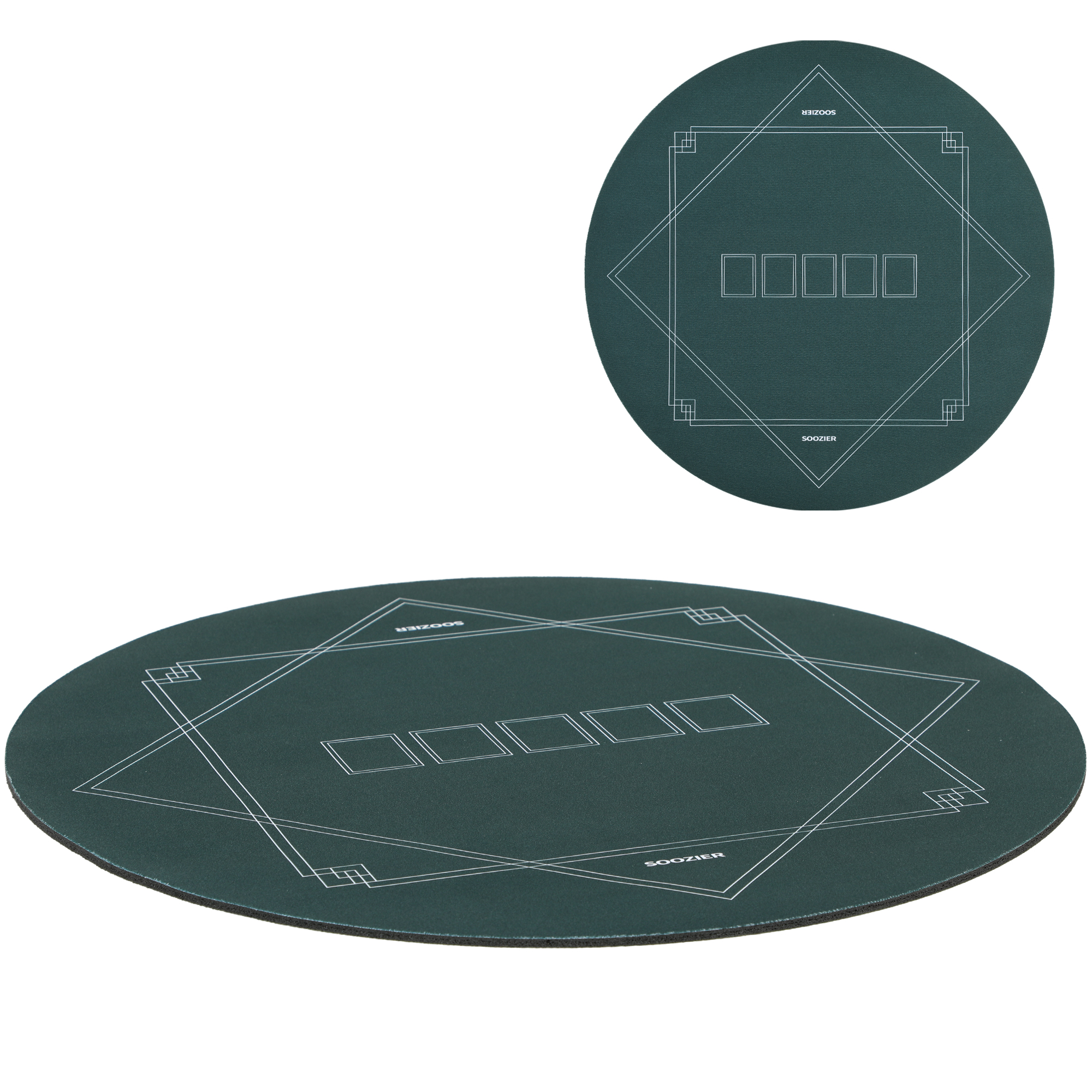 Poker Mat Texas Hold'em Poker Table Top with Non-Slip Bottom Dark Green