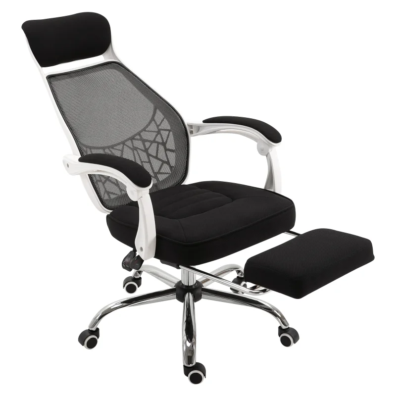 Ergonomic High Back Mesh Office Chair Swivel Reclining Computer Desk Chair with Retractable Footrest, Headrest, Padded Armrest