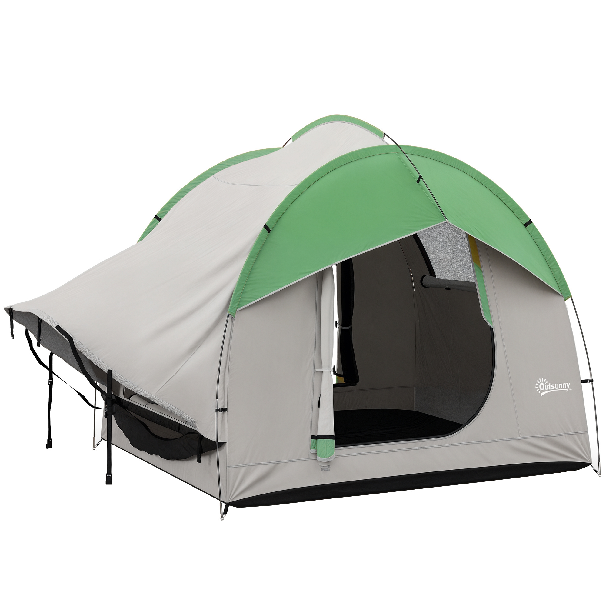 2000mm Waterproof SUV Tent, Car Tent with 3 Doors and Mesh Window, for 5-6 Person Camping Travel, Gray and Green