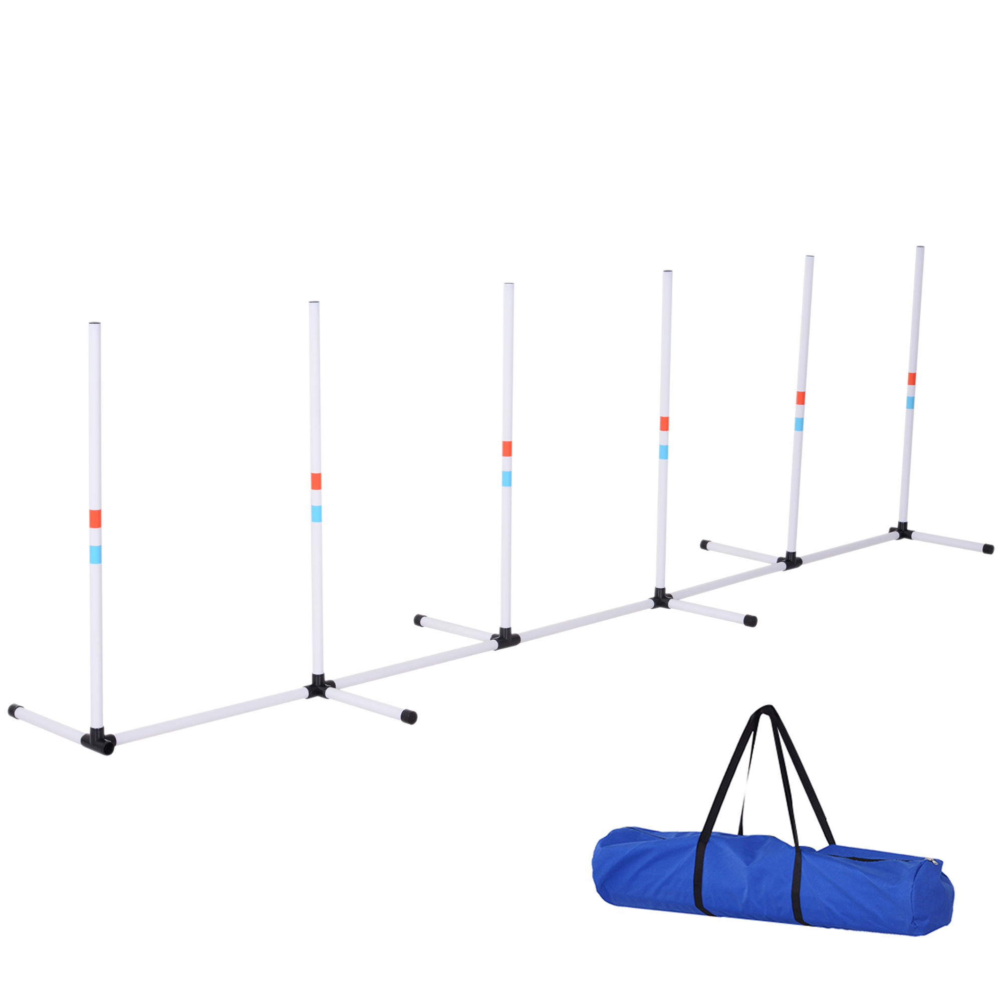 Sturdy Dog Weaves Poles Pet Speed and Agility Equipment Dogs Obstacle Outdoor w/ Storage Bag