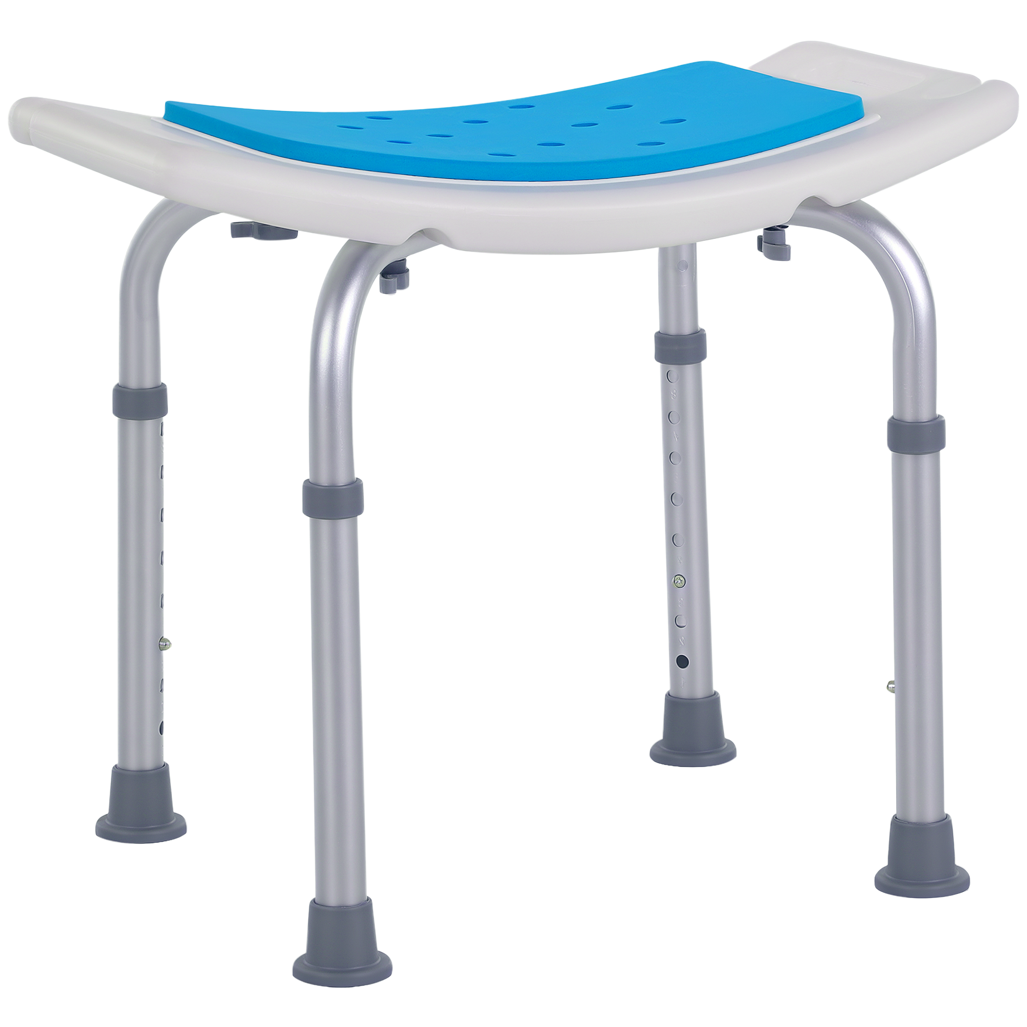 Adjustable Aluminum Bath Stool Spa Shower Chair Non-Slip w/ Shower Hole