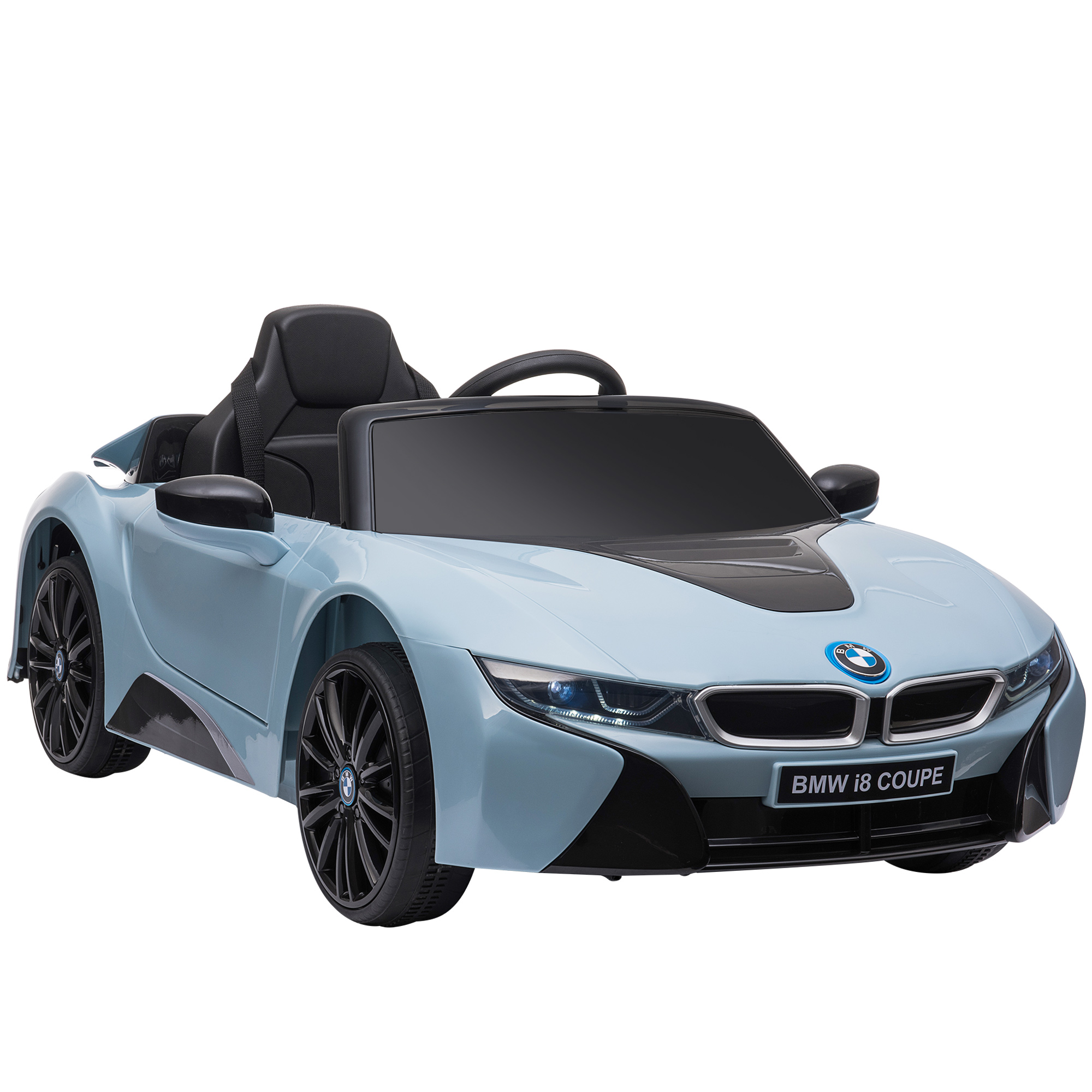 Licensed BMW I8 Coupe 6V Electric Car, Kids Ride-On Car, Battery Powered Toy with Remote Control Music Horn Lights Suspension for 37-96months Old, Blue