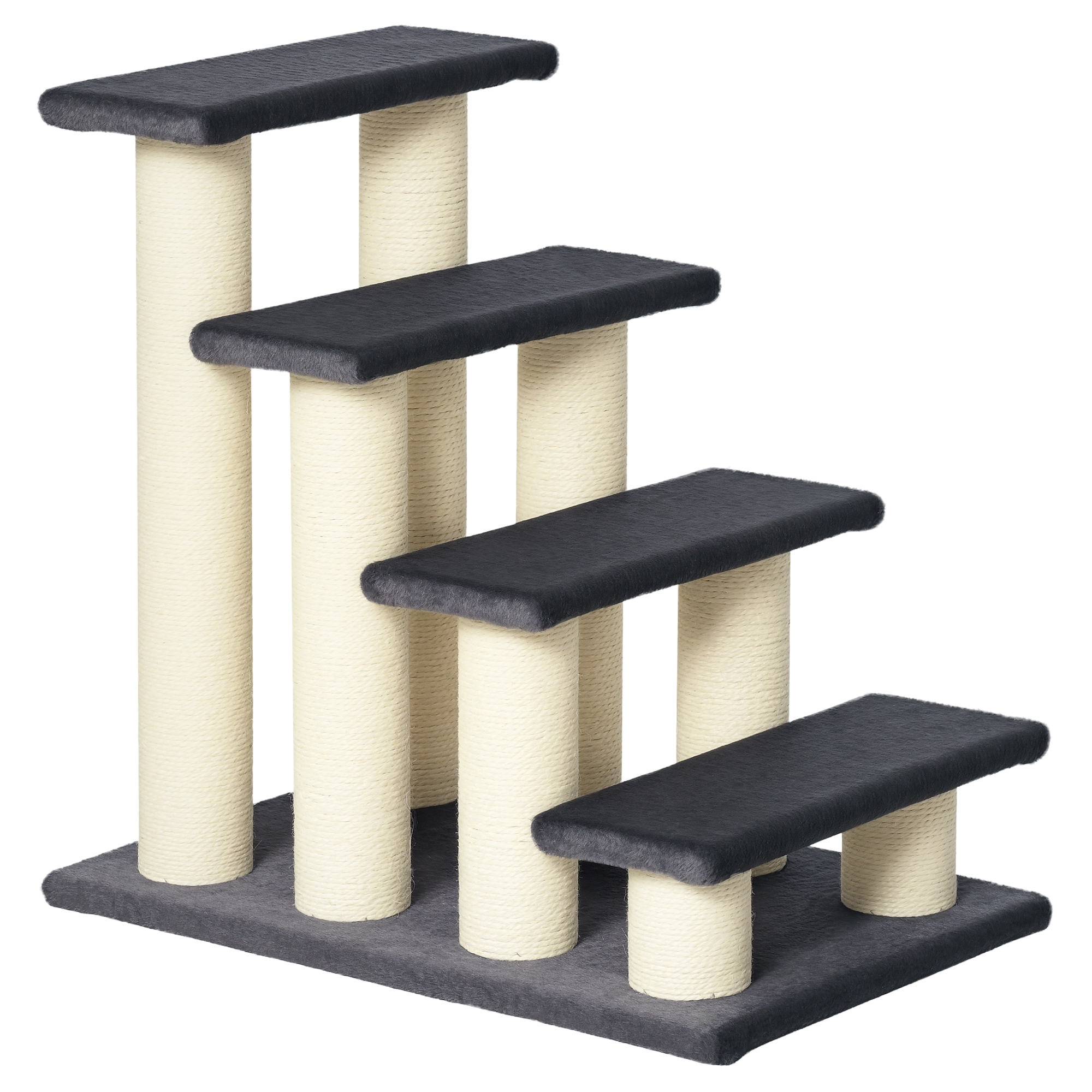 Cat Tree with 4 Steps for High Beds w/ Sisal Scratching Post