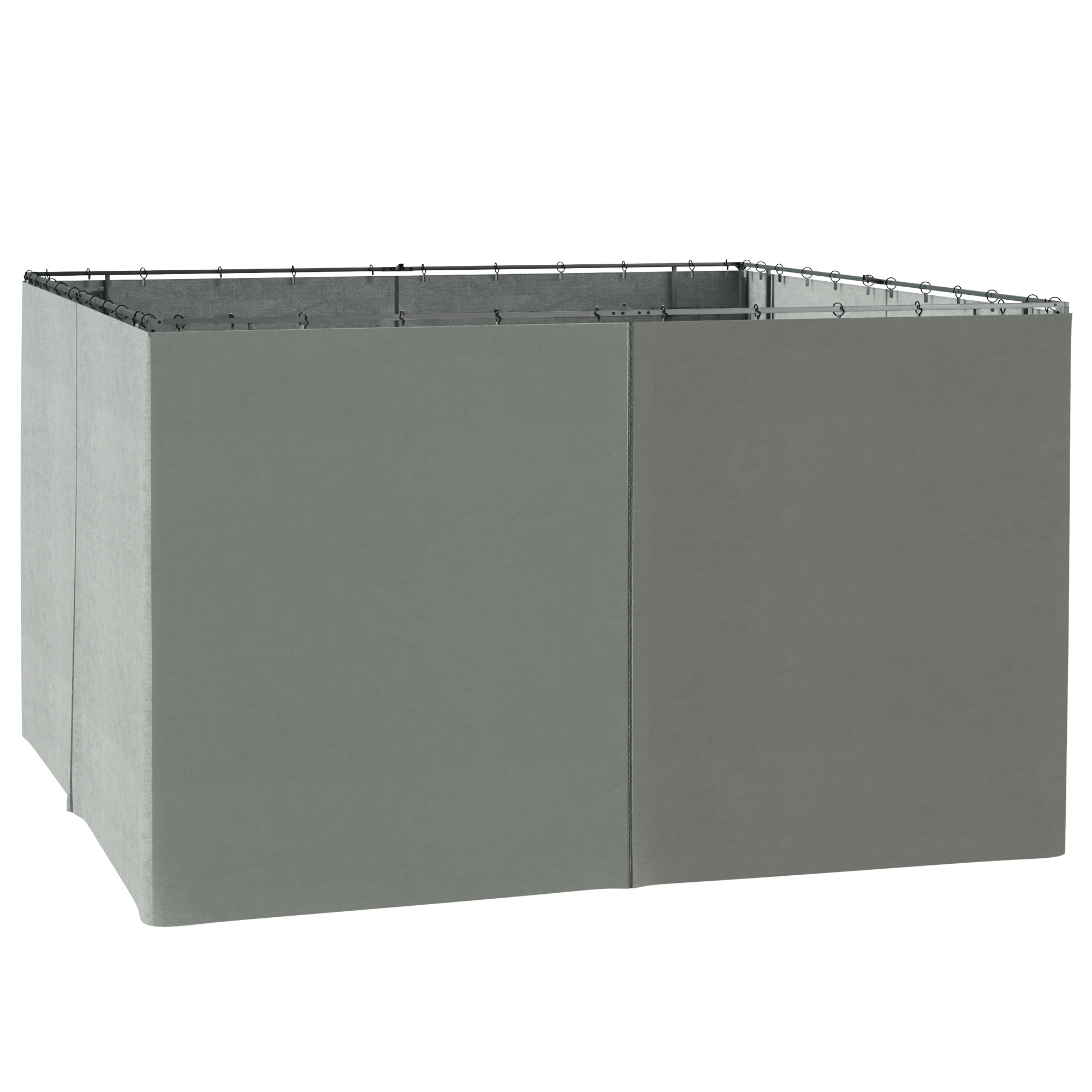 9.84' x 11.8' Gazebo Sidewall Set with Hooks/C-Rings, Gray