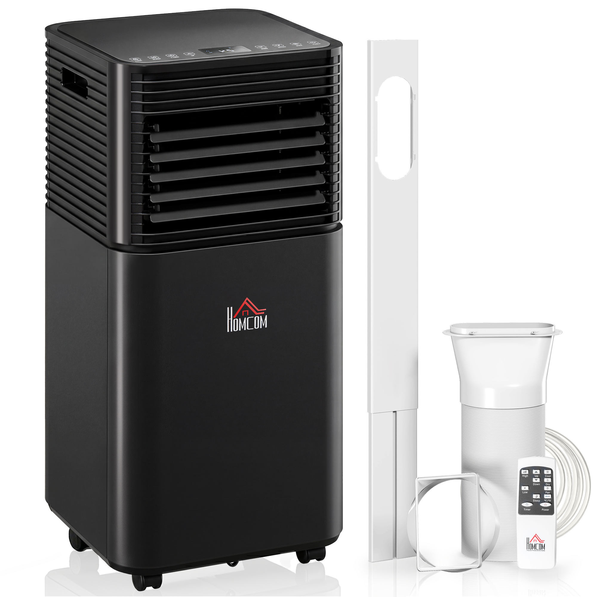 8000 BTU Portable Air Conditioner with Dehumidifier, Cooling Fan, Sleep, Remote, 24H Timer, Auto Off, Black