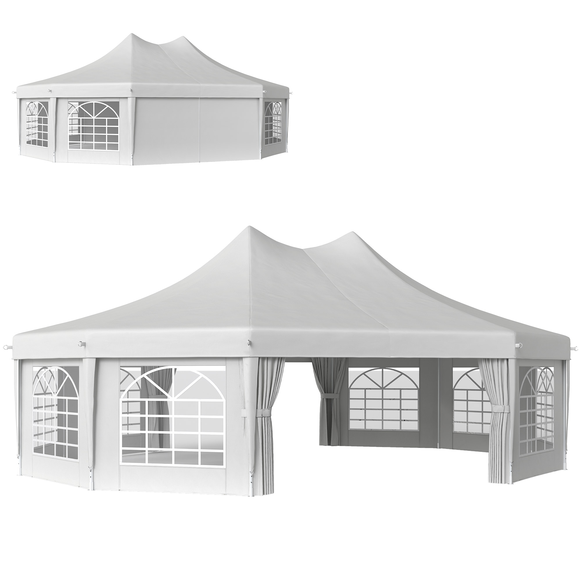 29' x 21' Canopy Party Event Tent with 2 Pull-Back Doors, White