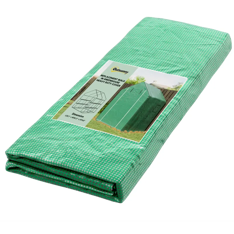 01-0472 Replacement Cover, 55" x 56.25" x 74.75" Walk-in Greenhouse Cover Reinforced Anti-Tear PE Hot House Cover, Green