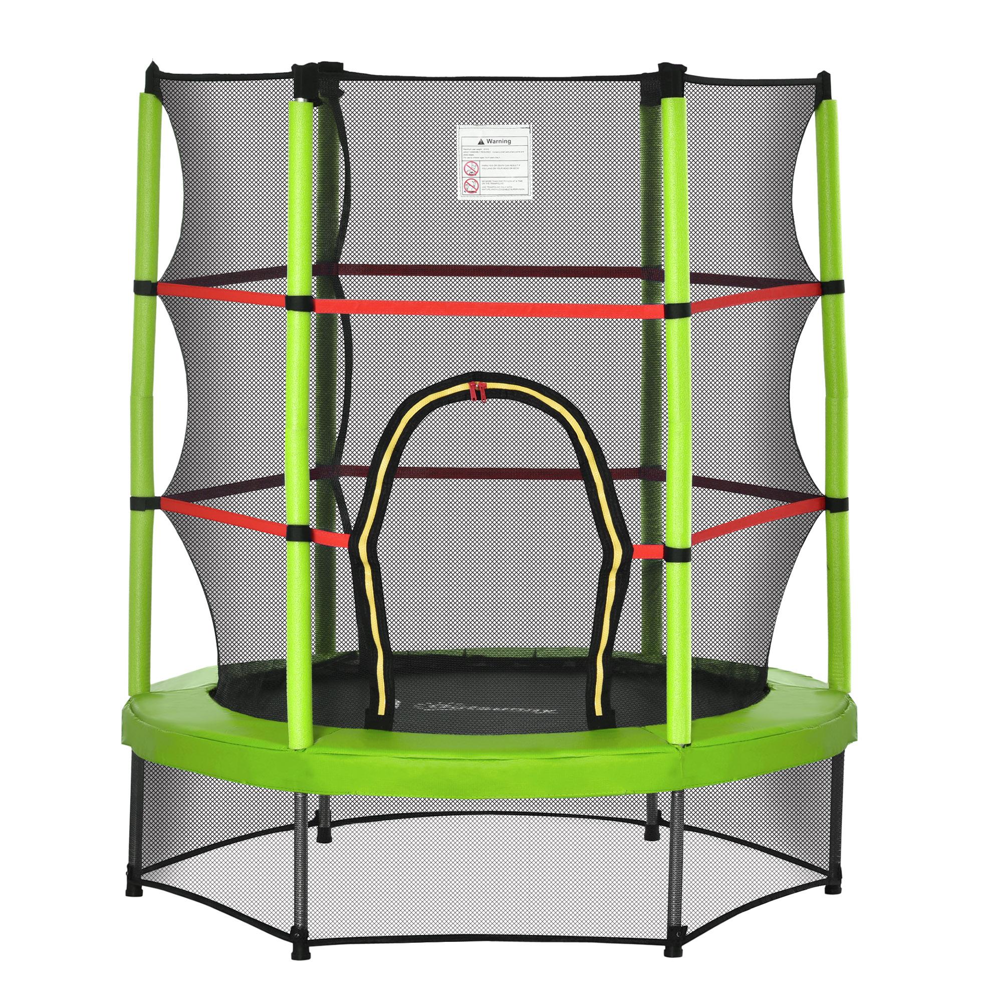 Φ5FT Kids Trampoline with Enclosure Net for Age 3 to 6 Years Green