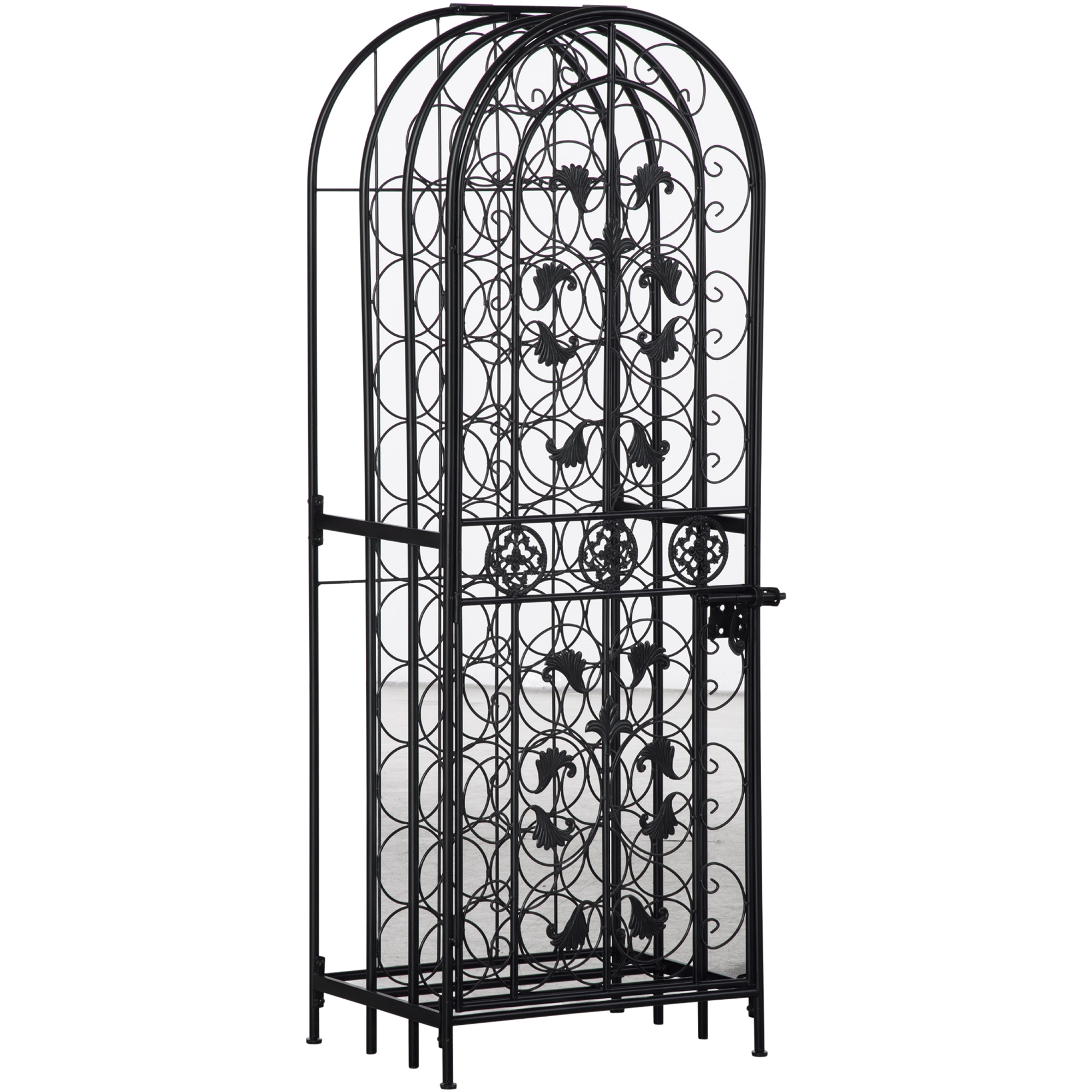 45-Bottle Modern Wine Organizer Decorative Portable Wrought Iron Wine Rack Jail