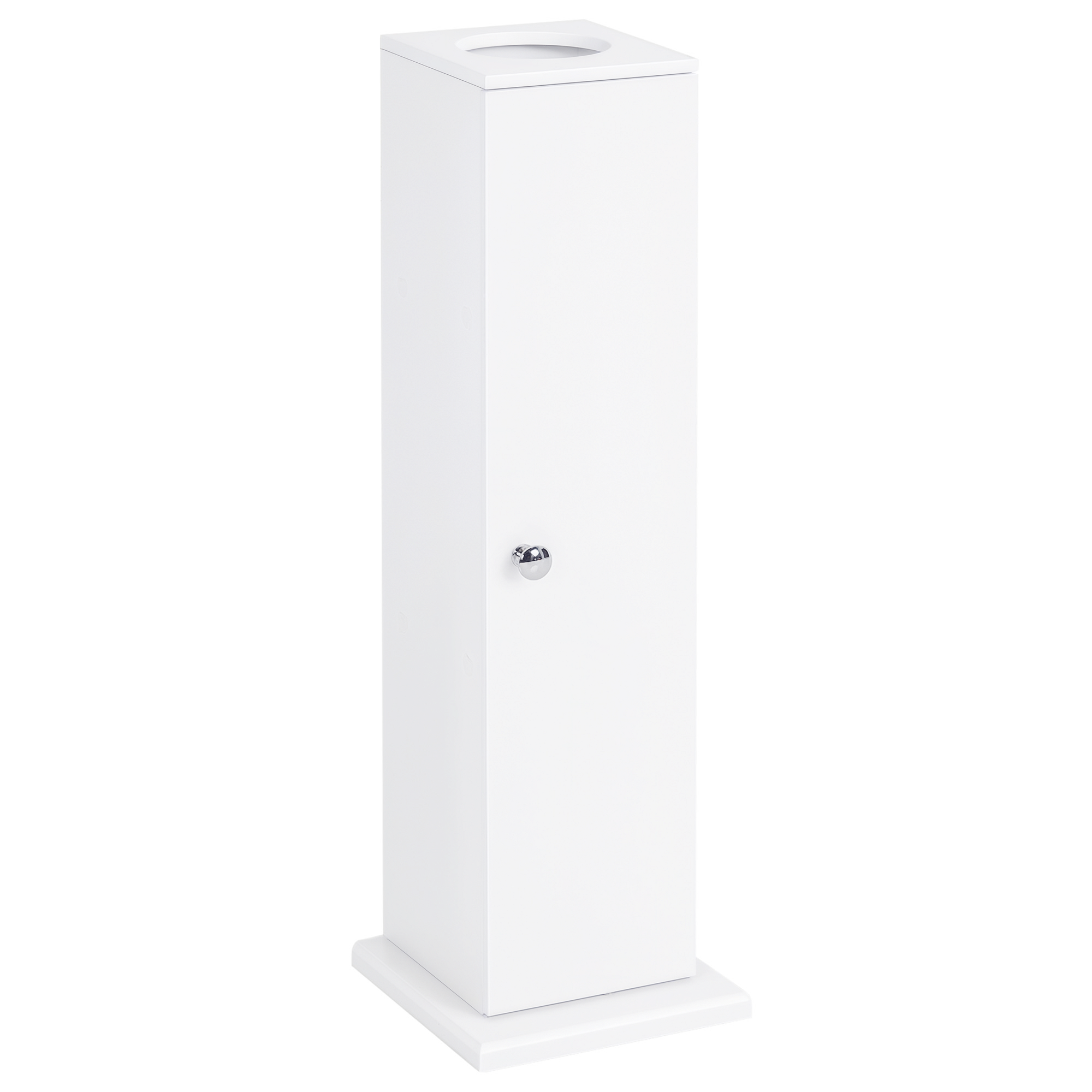Small Toilet Paper Cabinet, Bathroom Corner Cabinet with Doors and Shelves for Paper Shampoo, White