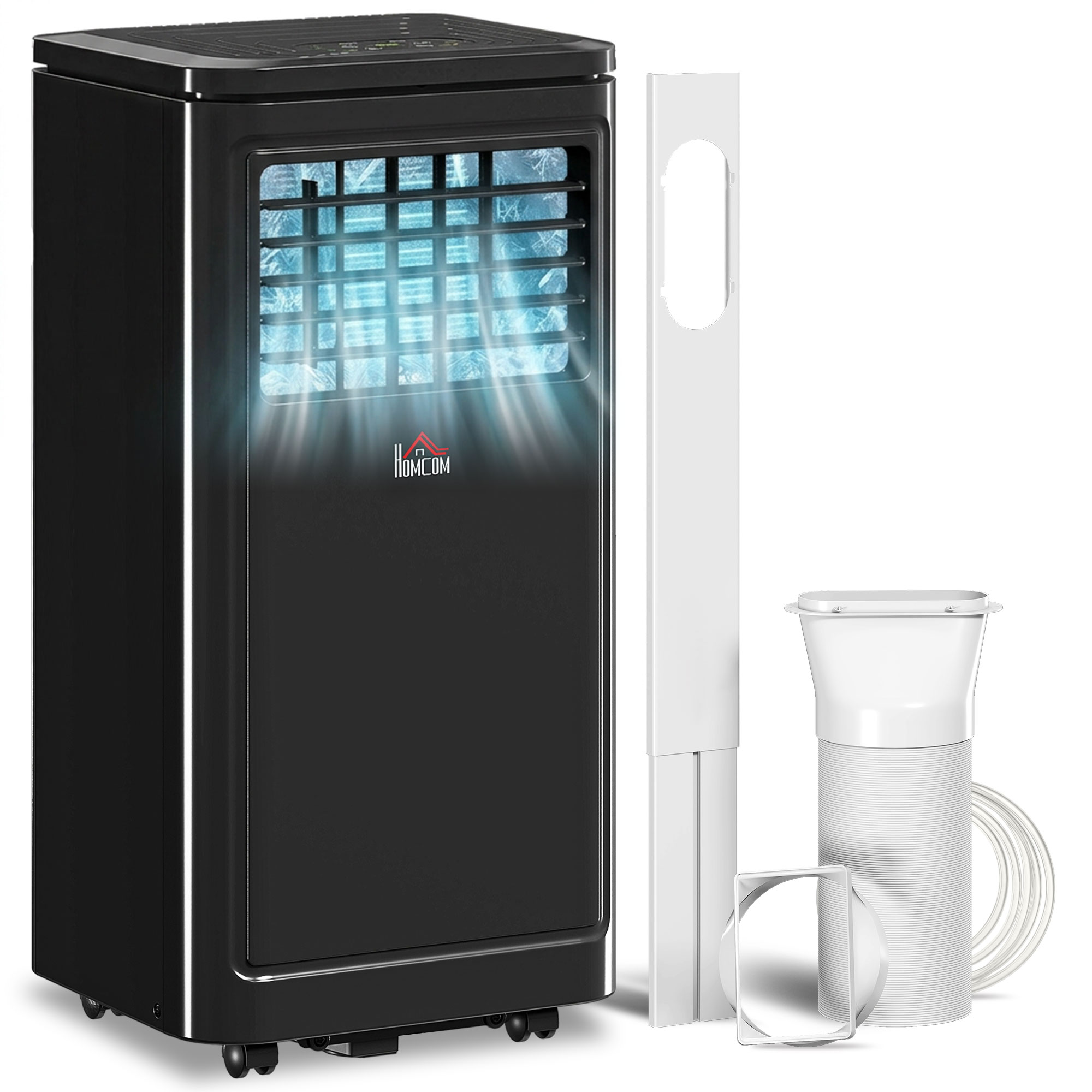 8,000 BTU Portable Air Conditioner Fan w/ Remote for Rooms Up to 344 Sq. Ft., Evaporative Cooler AC Unit Black