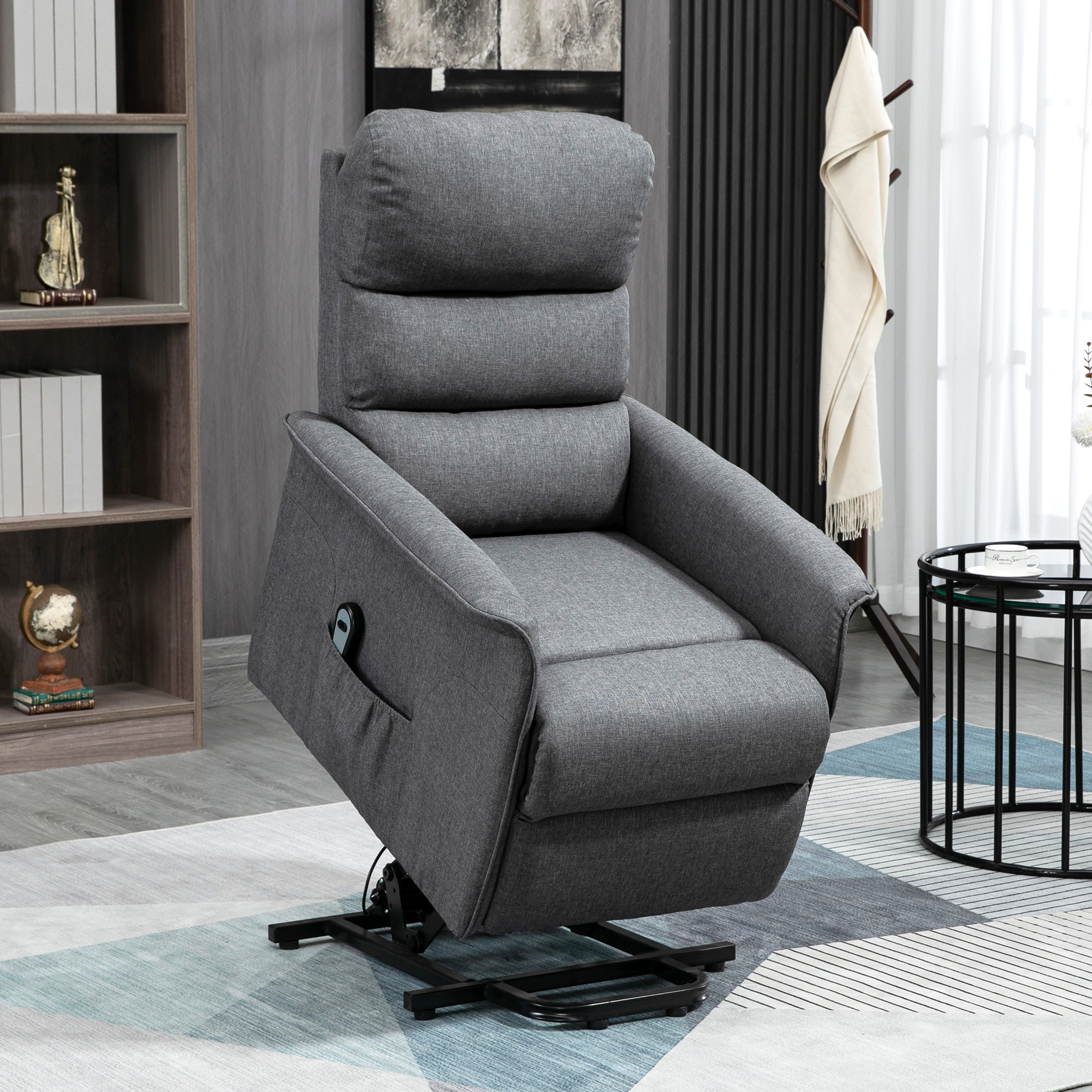 Power Lift Chair for Seniors, Electric Lift Recliner Chair with Remote Control, Side Pockets for Living Room, Gray