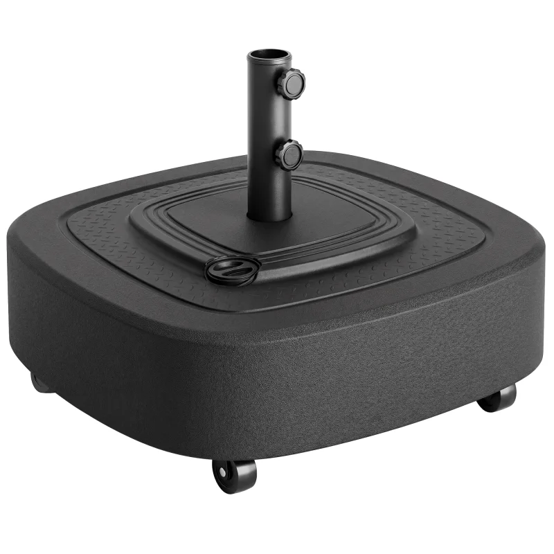 Patio Umbrella Base Outdoor Umbrella Stand with Wheels for 1.5"/1.9" Umbrella Poles
