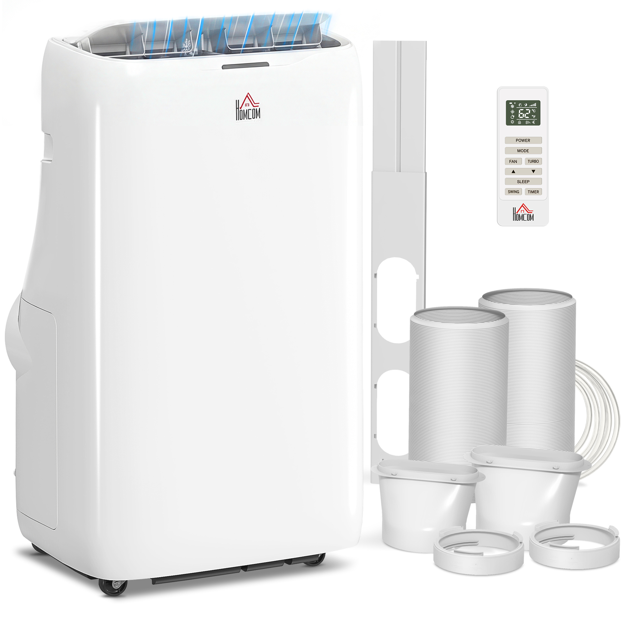 14000 BTU Portable Air Conditioner, Inverter & Dual Hose AC Unit w/ Cool, Dehumidifier, Fan, for 700 Sq. ft, Window Kit