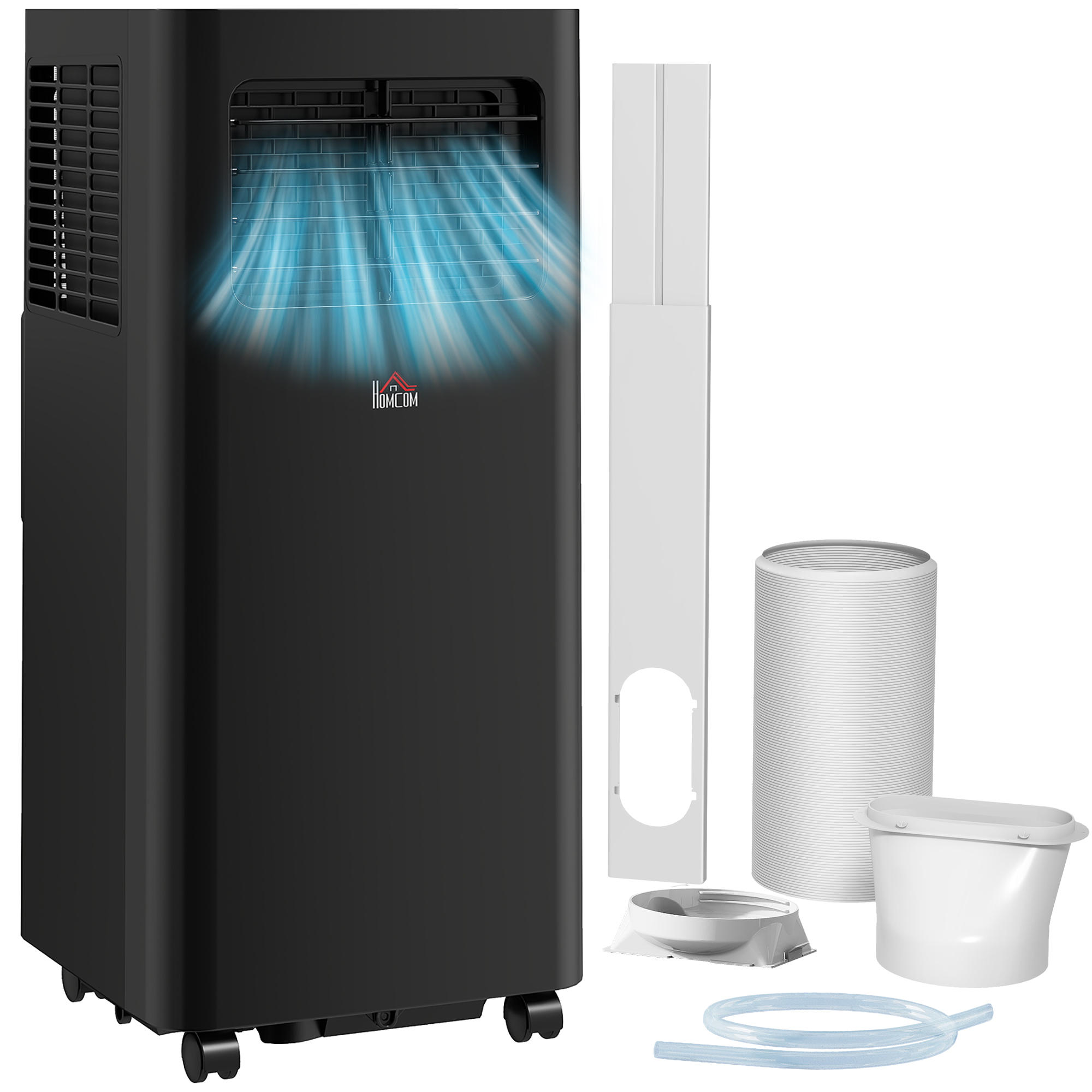 10000 BTU Mobile Air Conditioner, 441 Sq. Ft., AC Unit with Dehumidifier, Sleep, 24H Timer On/Off, Window Kit, Black