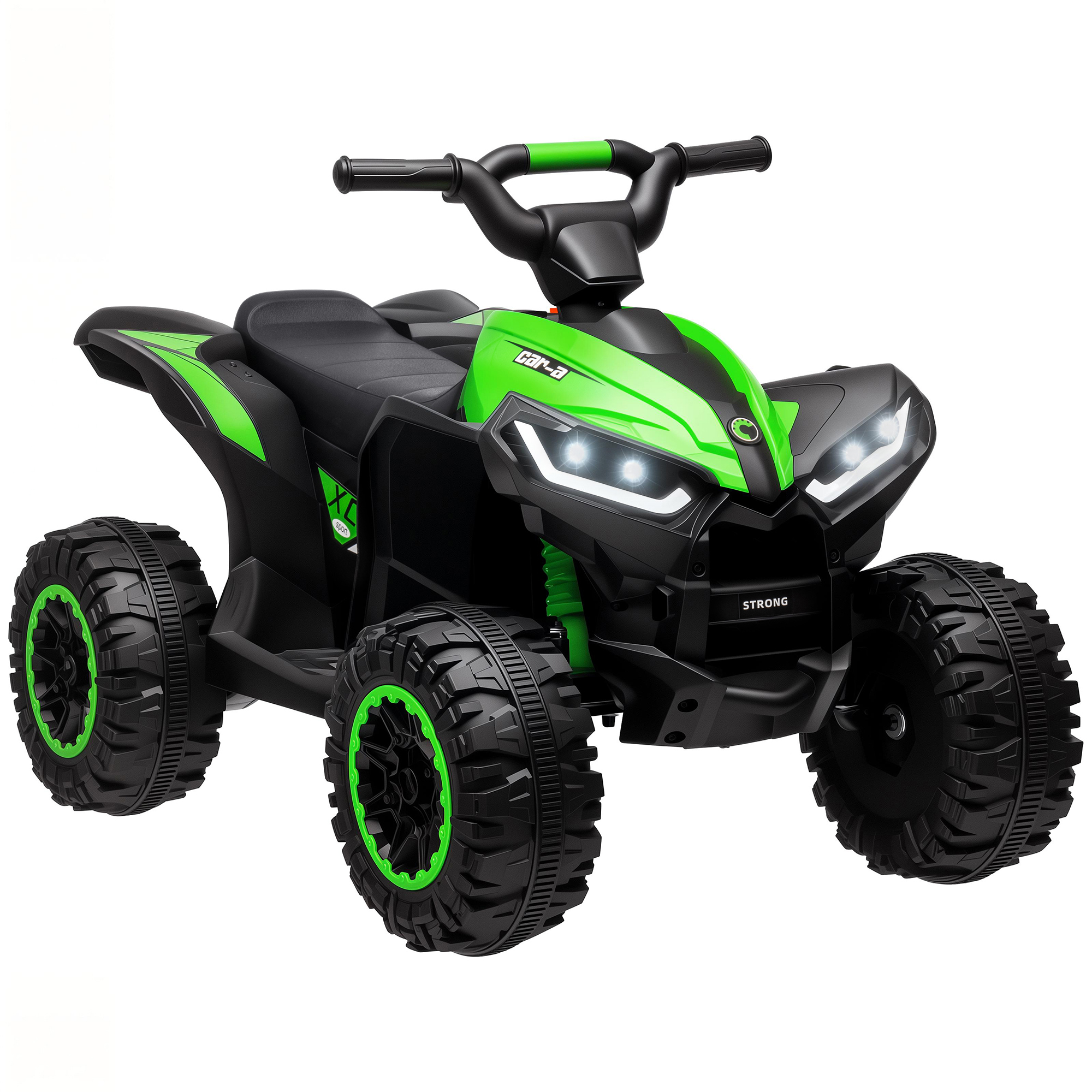 Kids ATV 4 Wheeler, 12V Kids Ride On Toy with Dual Motors, High & Low Speed, Music, Headlights, Up to 3.7 MPH, Green