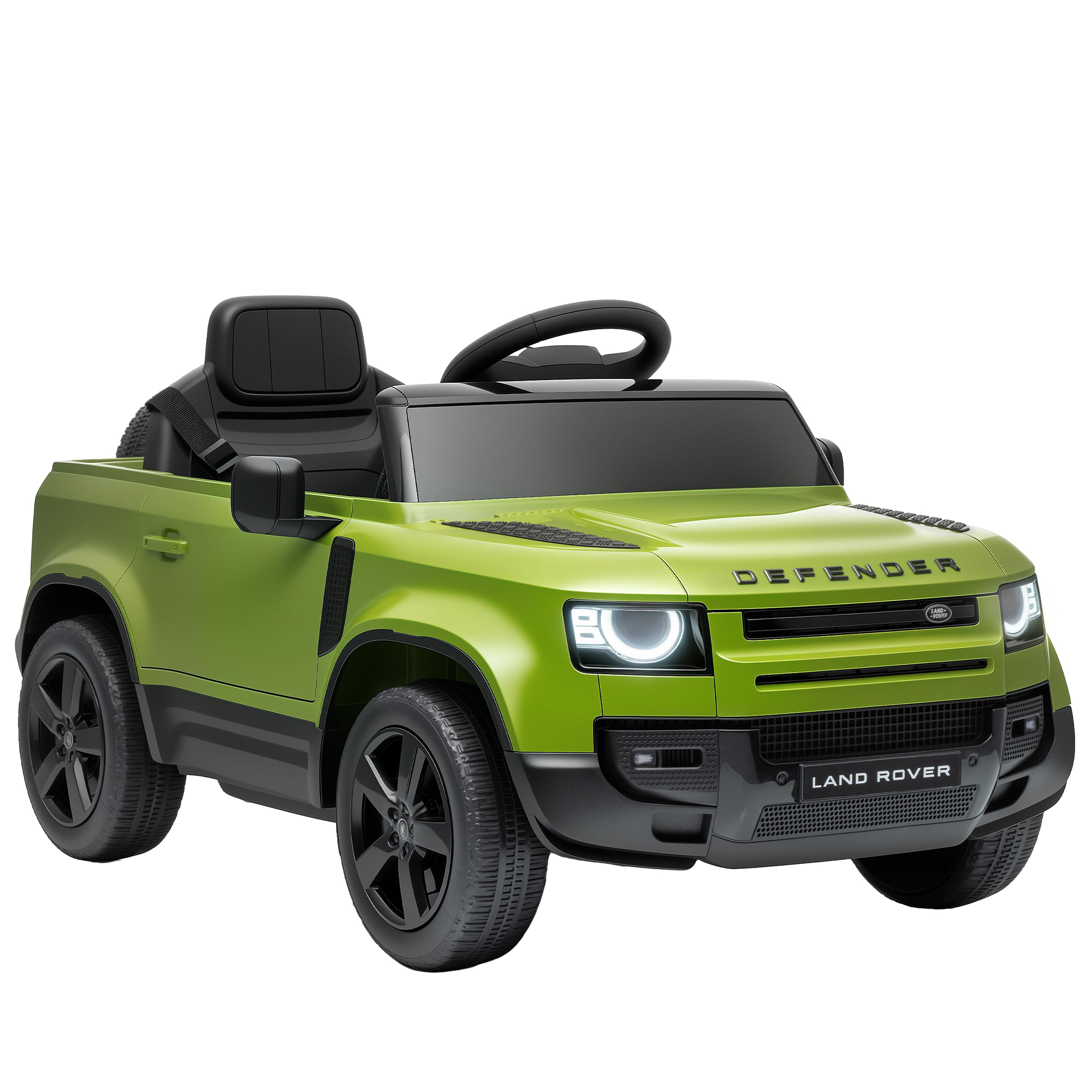 12V Ride on Car Licensed Land Rover with Remote, Suspension, Slow Start, 3 Speeds, Lights, Music, Horn for 3-5, Green