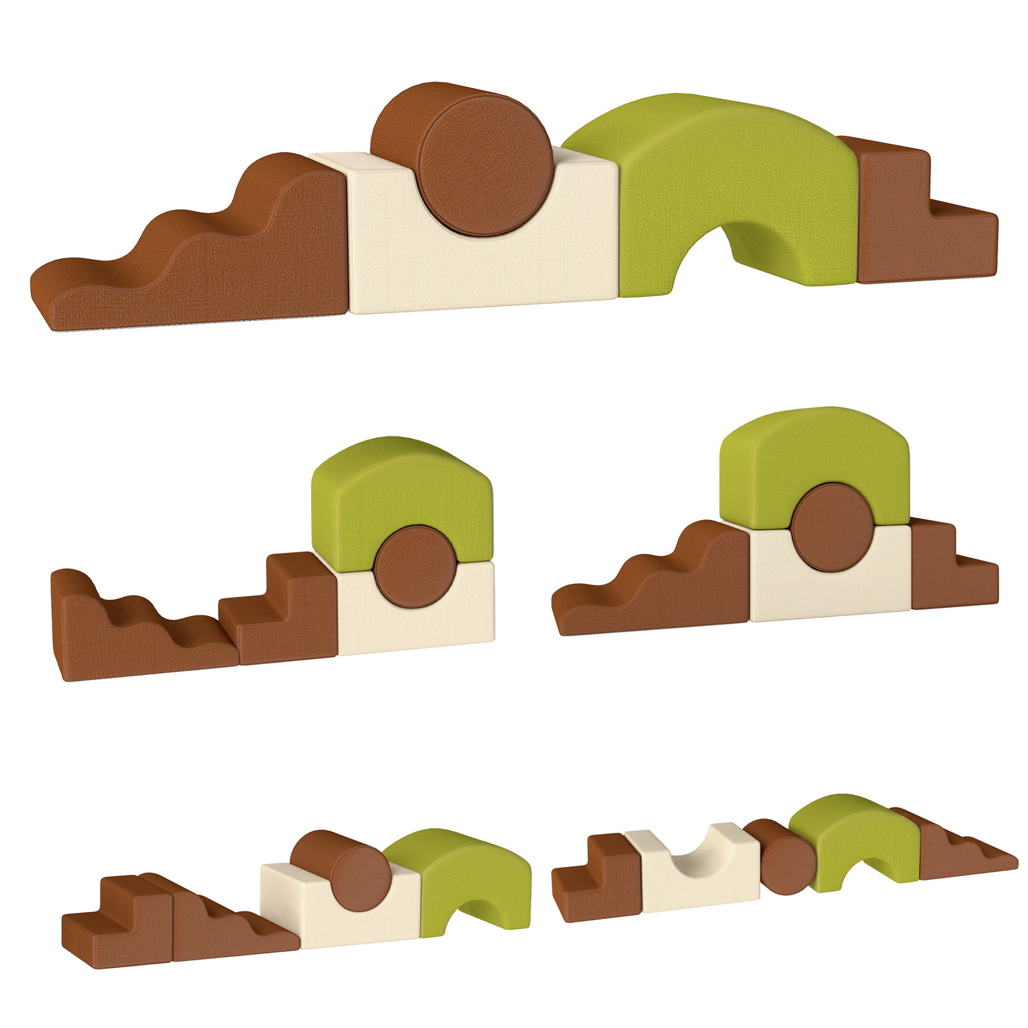 Toddlers Climbing Toys, 5 Pieces Foam Climbing Blocks with Non-Slip Bottom, Washable Cover for Crawling or Building