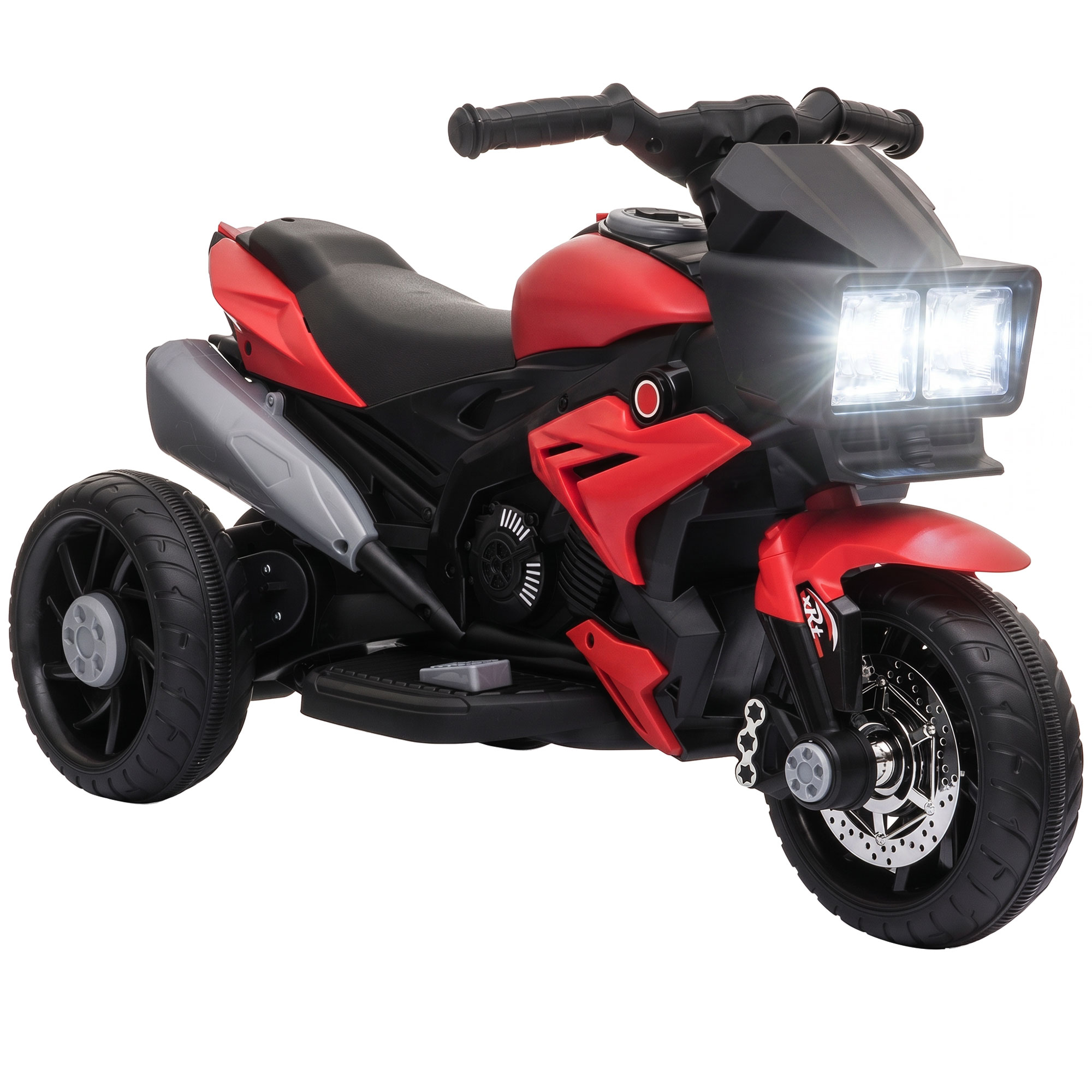 6V Kids Motorcycle Toddler Ride-on Toy, High-Traction Battery-Operated Mini Electric Motorbike with Forward/Reverse Switch, Music, Headlights, Horn, Red