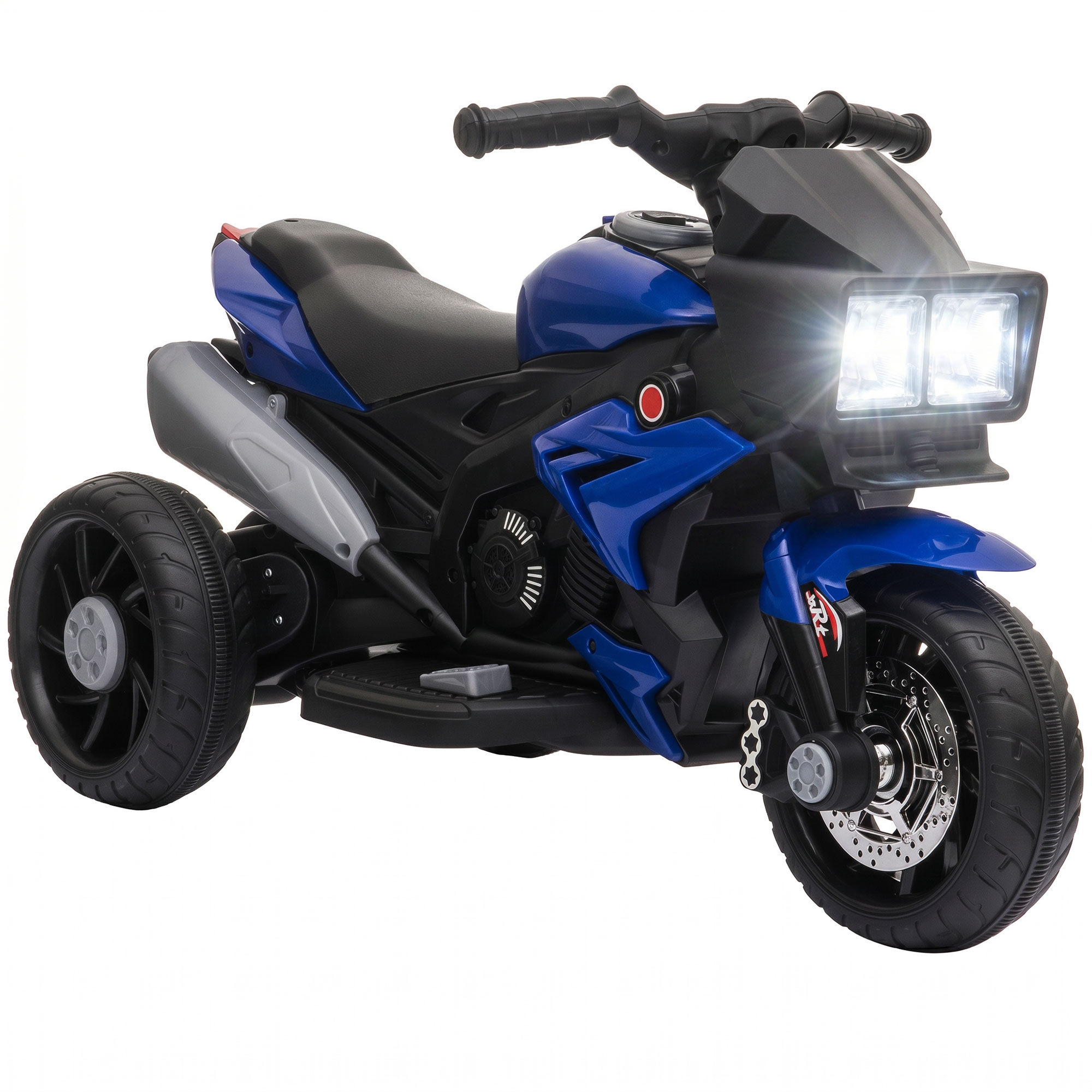 6V Kids Motorcycle Toddler Ride-on Toy, High-Traction Battery-Operated Mini Electric Motorbike with Forward/Reverse Switch, Music, Headlights, Horn, Blue