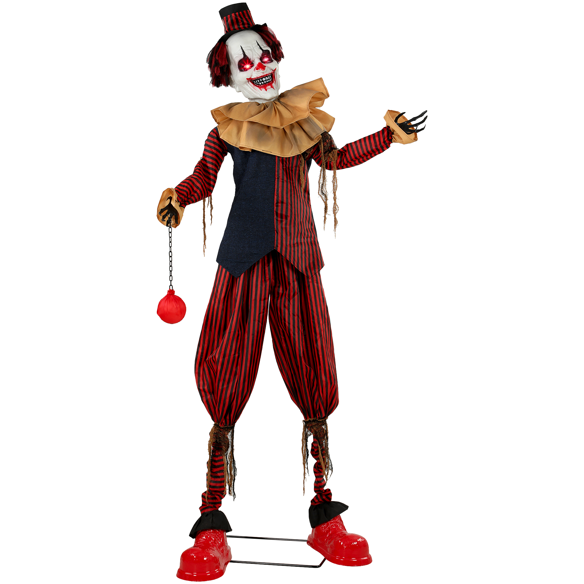 Large Animated Clown Halloween Decorations with Sound Touch Activated, Light Up Eyes, Animated Prop