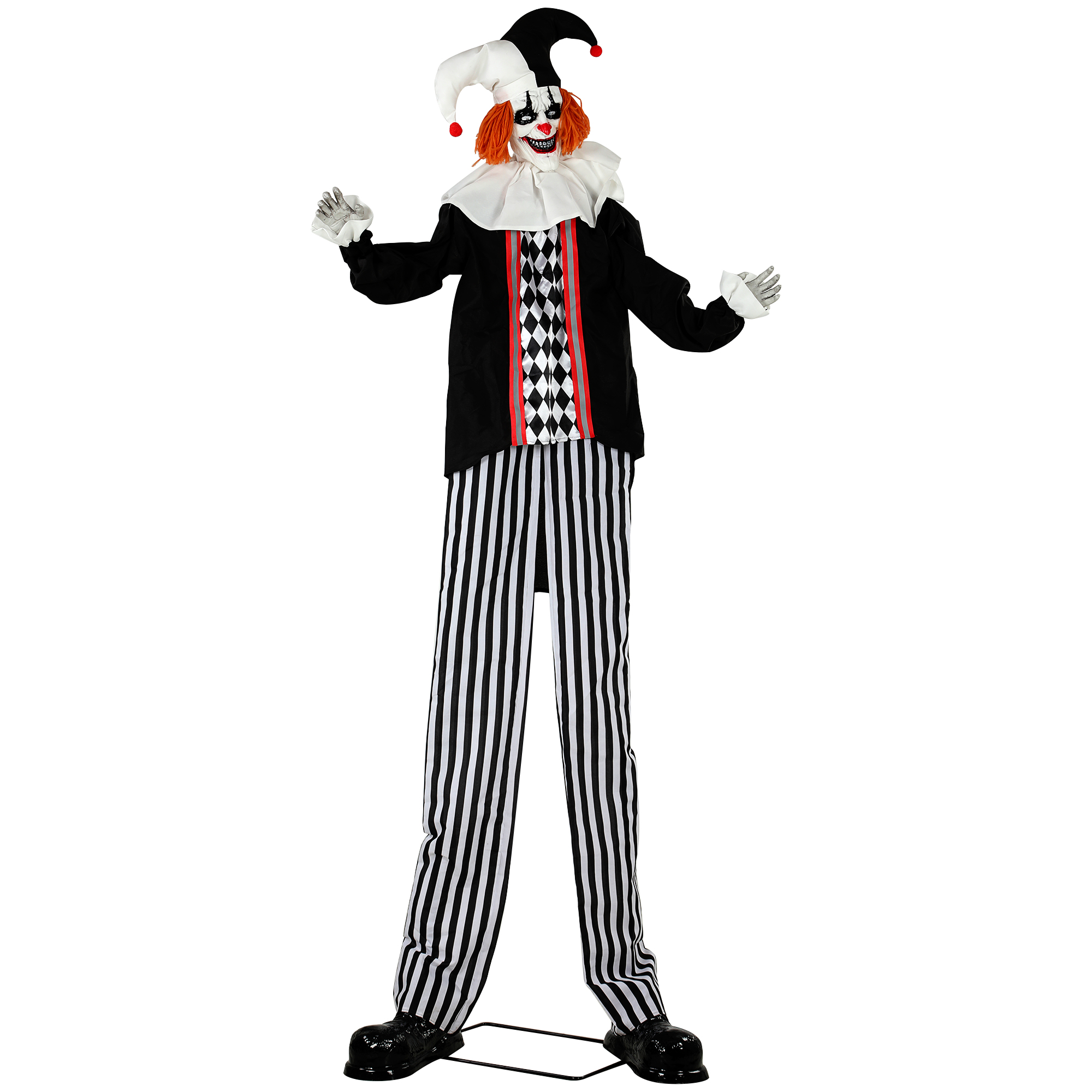 Large Animated Clown Halloween Decorations with Sound Touch Activated, Light Up Eyes, Animated Prop