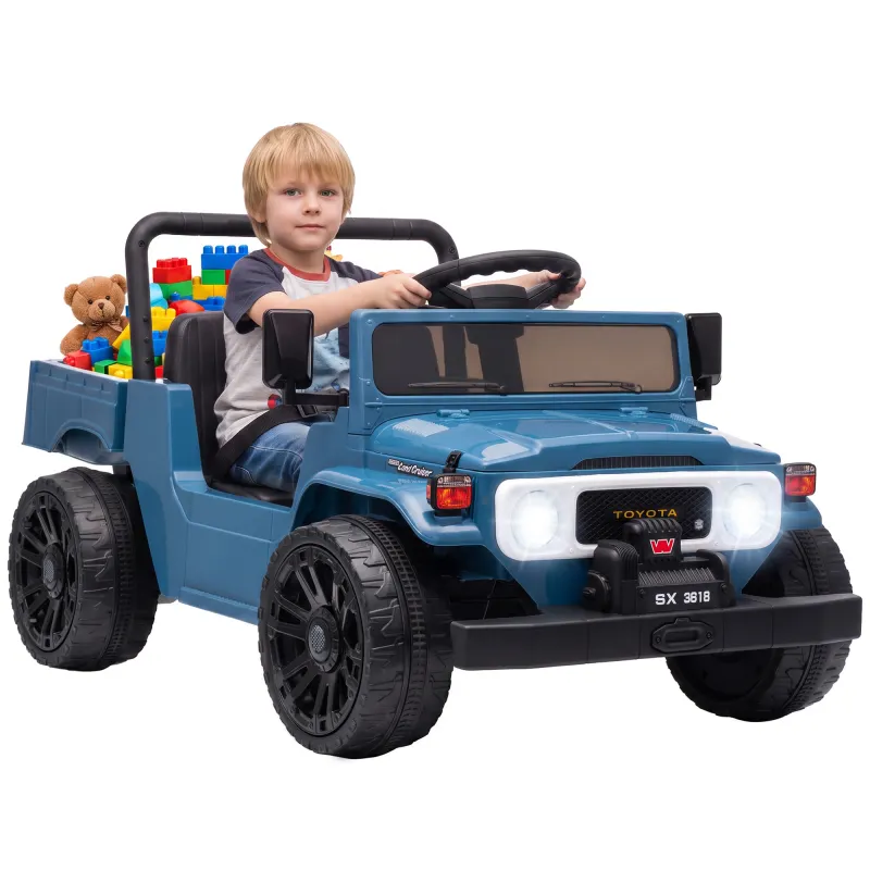 Licensed Toyota Pickup Ride on Truck, 24V Kids Electric Car with Dual Motors, Up to 3.7MPH for Kids 3-8 Years Blue