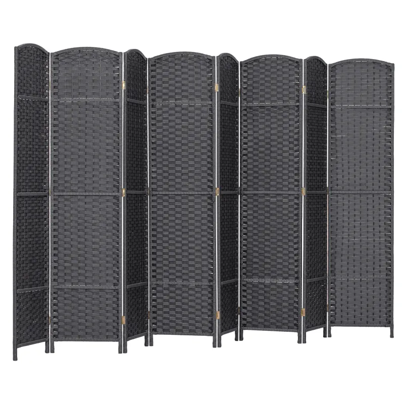 Folding Room Divider Screen 8 Panel 5.6' Tall Privacy Screen Freestanding Room Partition for Home Office, Charcoal Gray