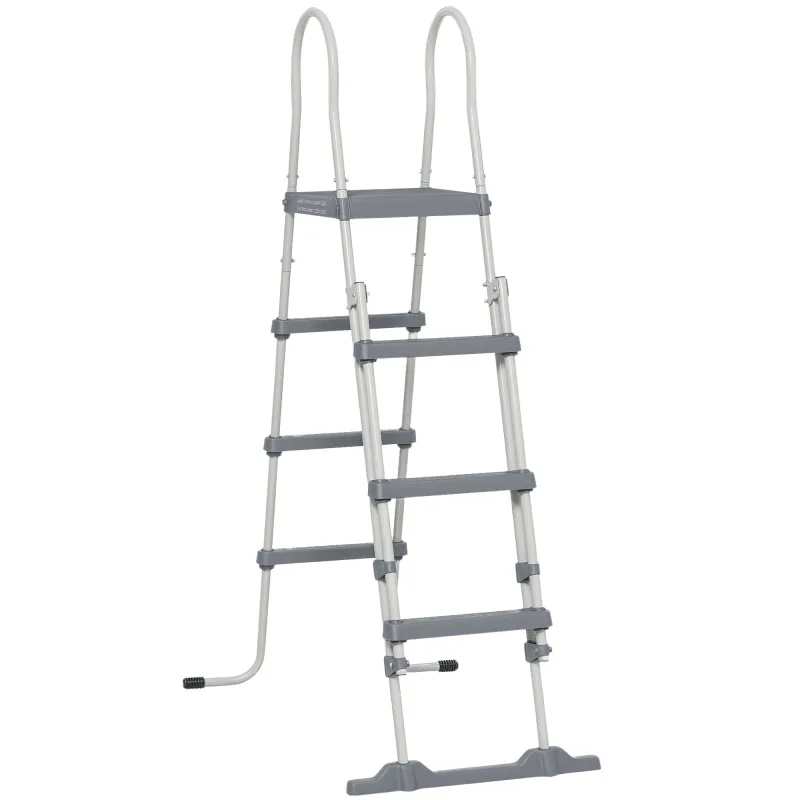 70" Above Ground Swimming Pool Ladder, A-Frame Deck Ladder, Non-slip Steps and Handrails for 48" Pool Wall Height, Gray