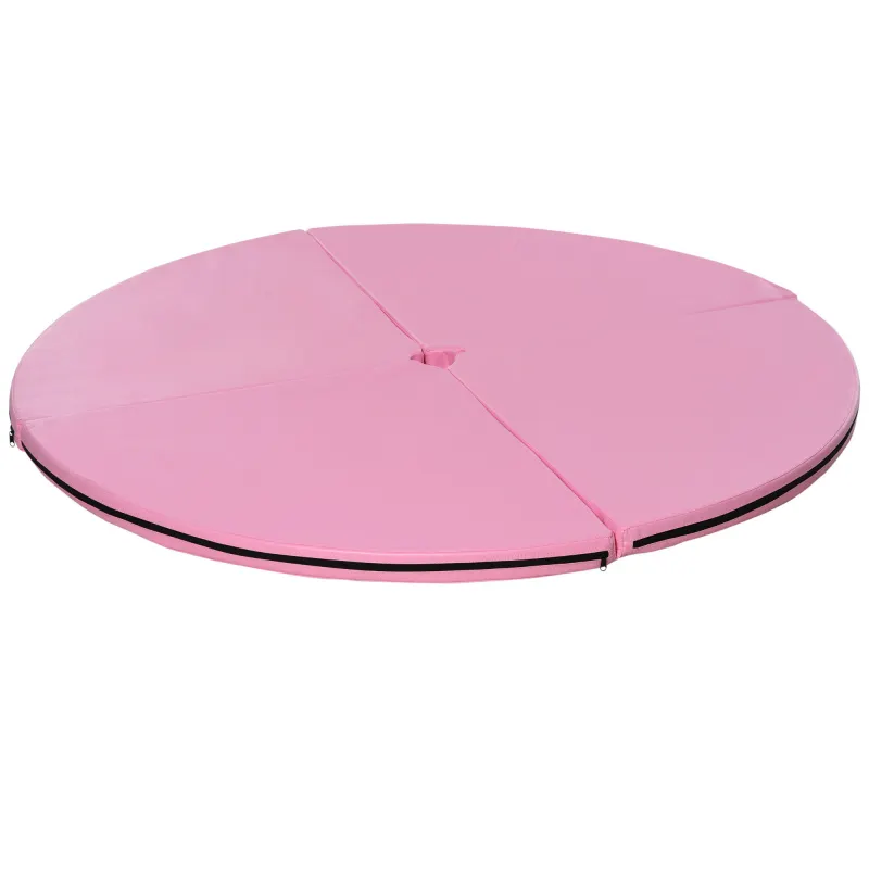 Pole Dance Mat, 2"T x 5'W Folding Pole Crash Mat for Home, Lightweight and Foldable, Pink