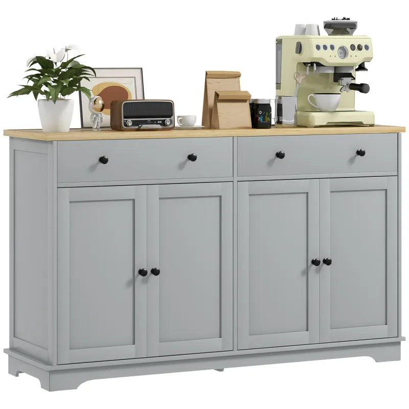Modern Sideboard, Buffet Cabinet with Storage Drawers, Adjustable Shelves for Living Room, Dining Room, Entryway, Gray