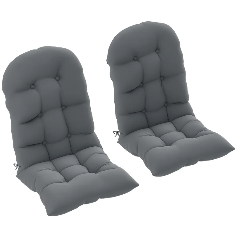 Adirondack Chair Cushions Set of 2, Tufted High Back Patio Non-Slip Cushions for Adirondack Chairs, Gray