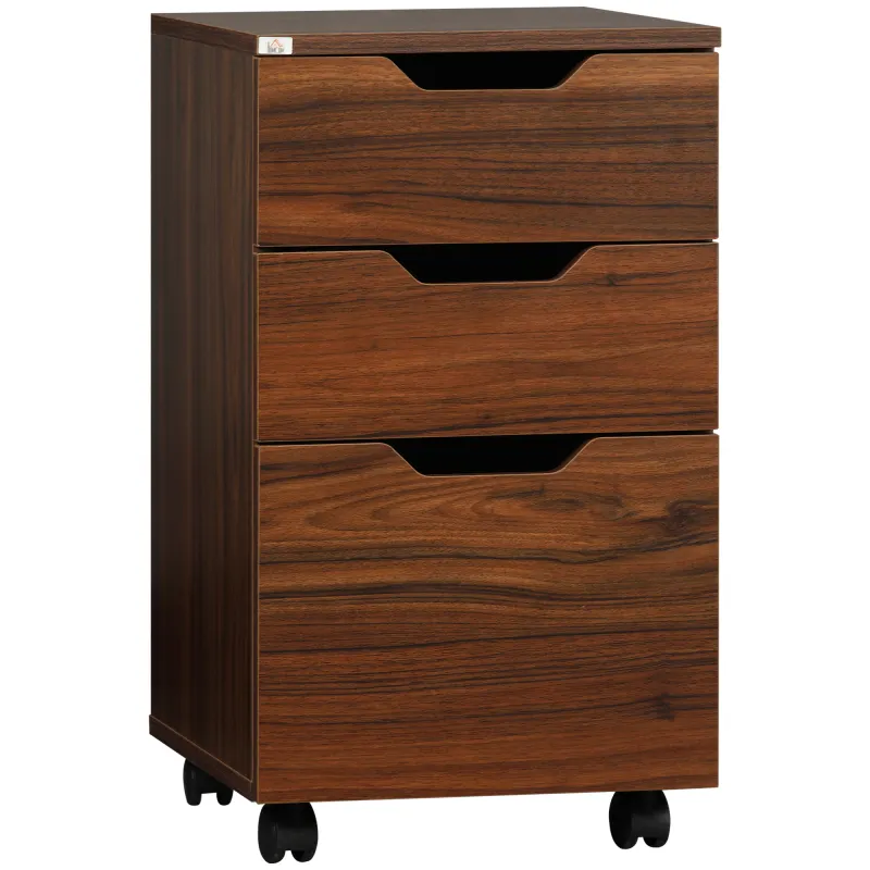 Storage Cabinet Storage Organizer with Caster Wheels, Brown Wood Grain