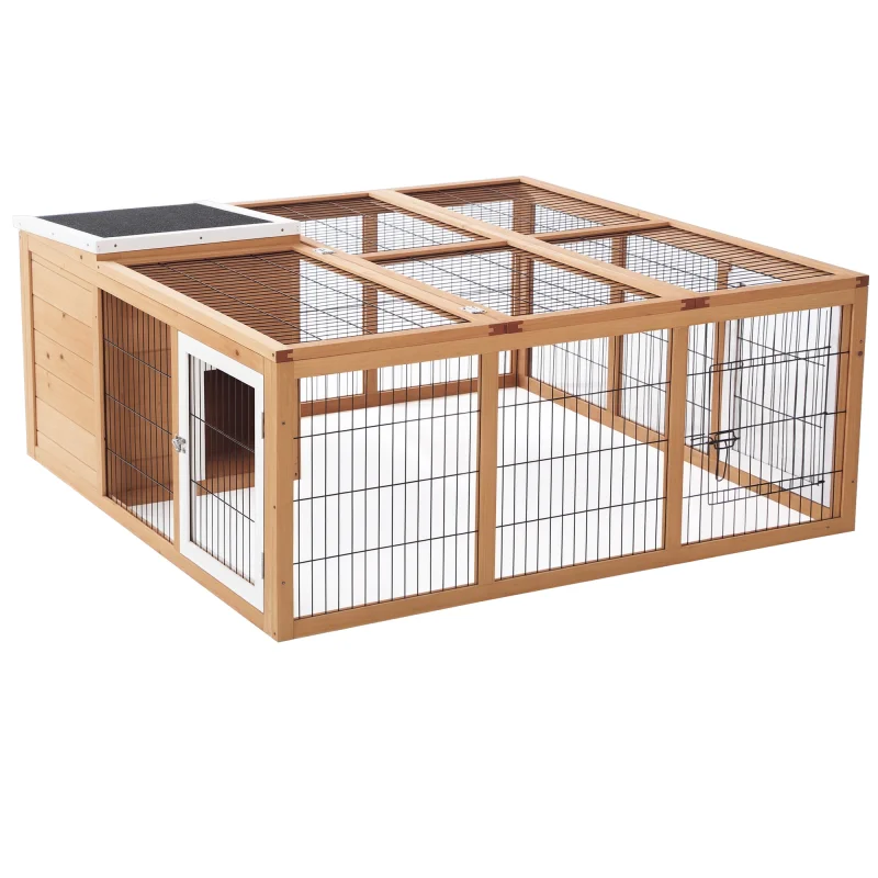 Rabbit Hutch, Waterproof Rabbit House for Small Animals, Natural