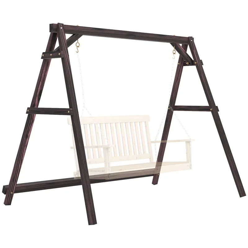Porch Swing Frame, Heavy Duty A-Frame Hanging Chair Stand Only with Reinforced Bars for Porch, Garden, Backyard