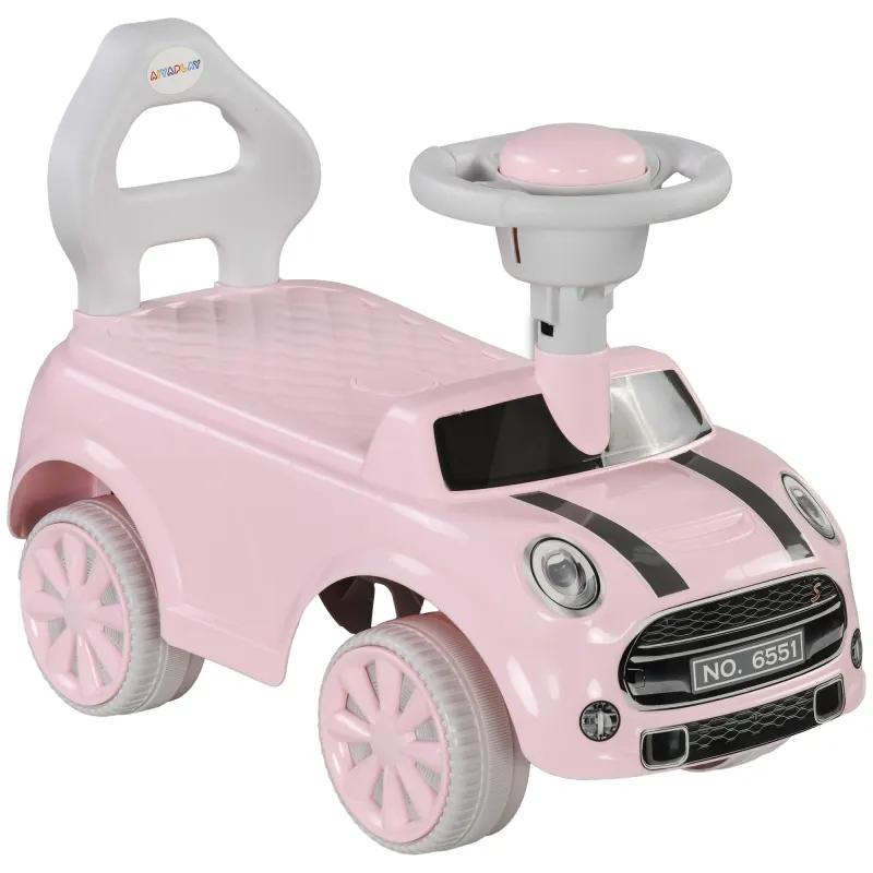 Foot to Floor Toddler Ride on Toy, Sliding Car w/ Horn, No Tip Anti-Over-Backwards System for 18-36 Months, Pink
