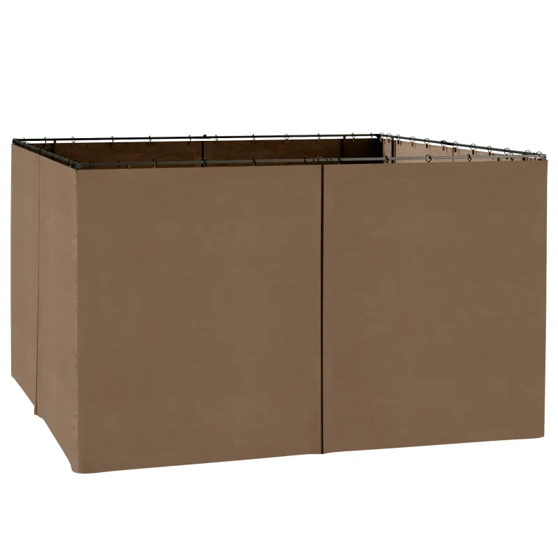 9.84' x 11.8' Gazebo Sidewall Set with Hooks/C-Rings, Brown