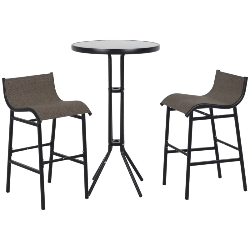 3 Piece Bar Height Outdoor Bistro Set for 2, Tan