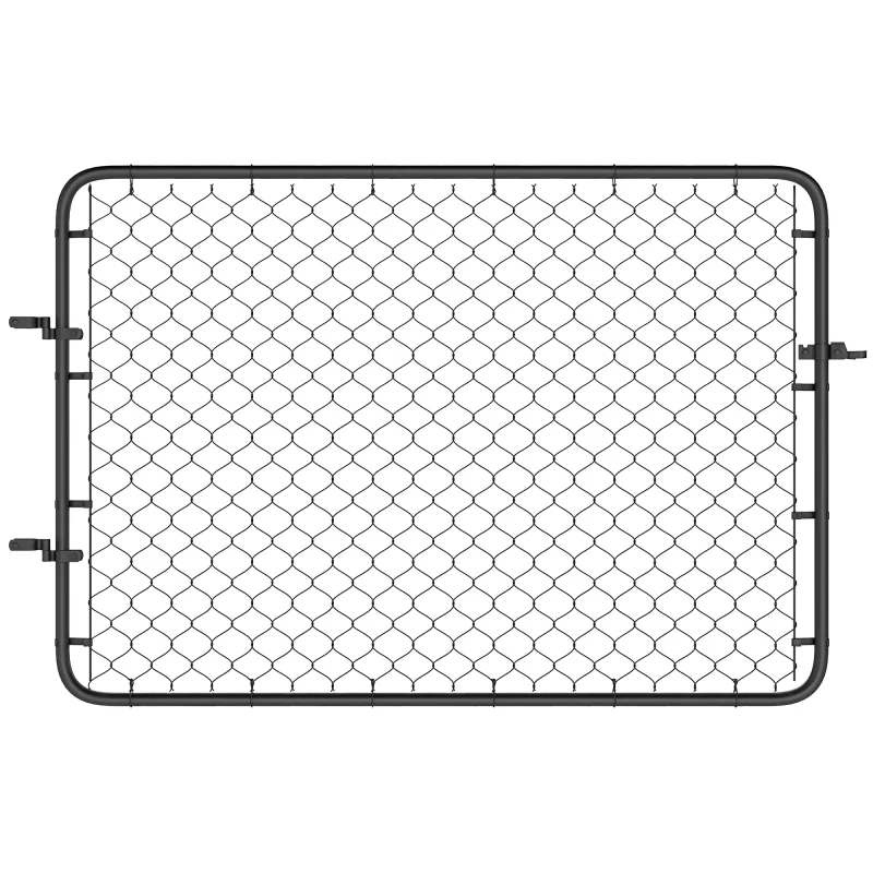 Garden Gate Chain Link Fence Gate, Galvanized Steel Garden Door for Yard Entrance Way, 47.2 x 70.9 in., Black