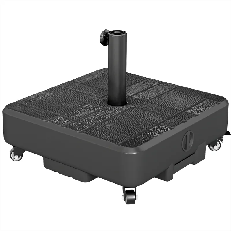 Patio Umbrella Base Outdoor Umbrella Stand with Wheels for 1.5"/1.9" Poles