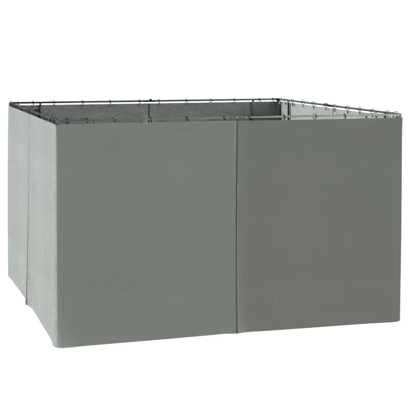 9.84' x 11.8' Gazebo Sidewall Set with Hooks/C-Rings, Gray