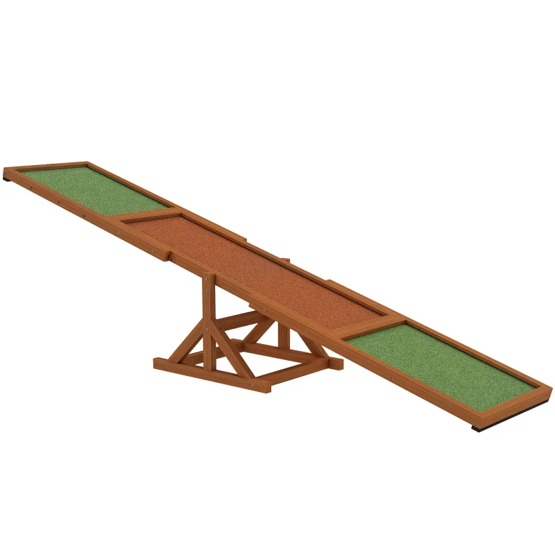 Wooden Dog Agility Seesaw for Training and Exercise, Weather Resistant, 83" L x 16" W x 14" H, Orange