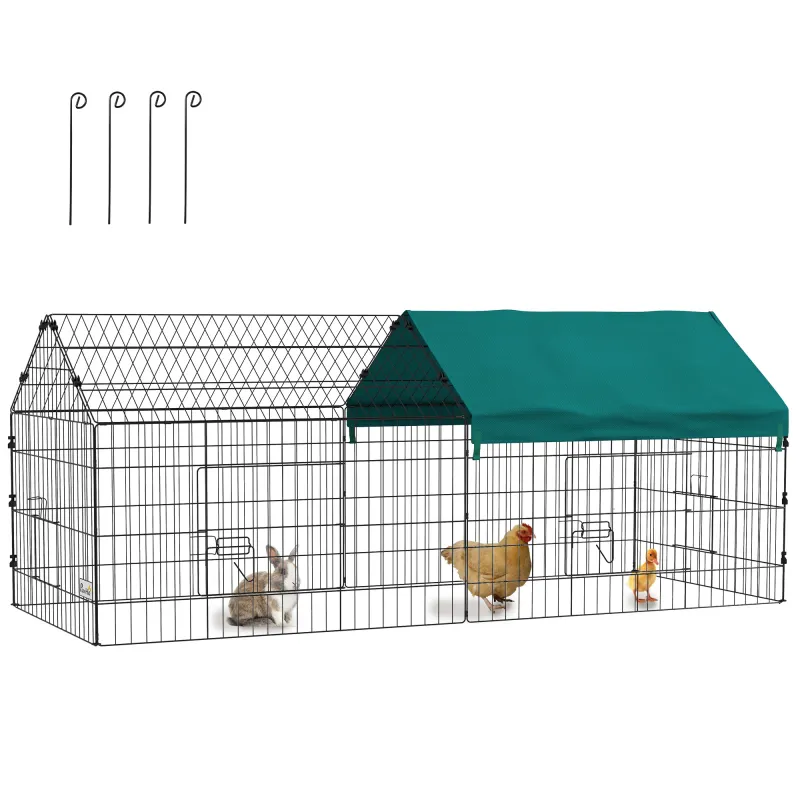 73" Small Animal Playpen with Roof for Rabbits, Chicken, Chinchillas