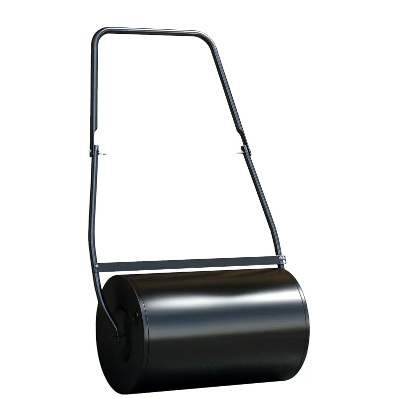 38L Heavy Duty Push/Tow Behind Lawn Roller, U-handle Garden Roller Filled with Water or Sand